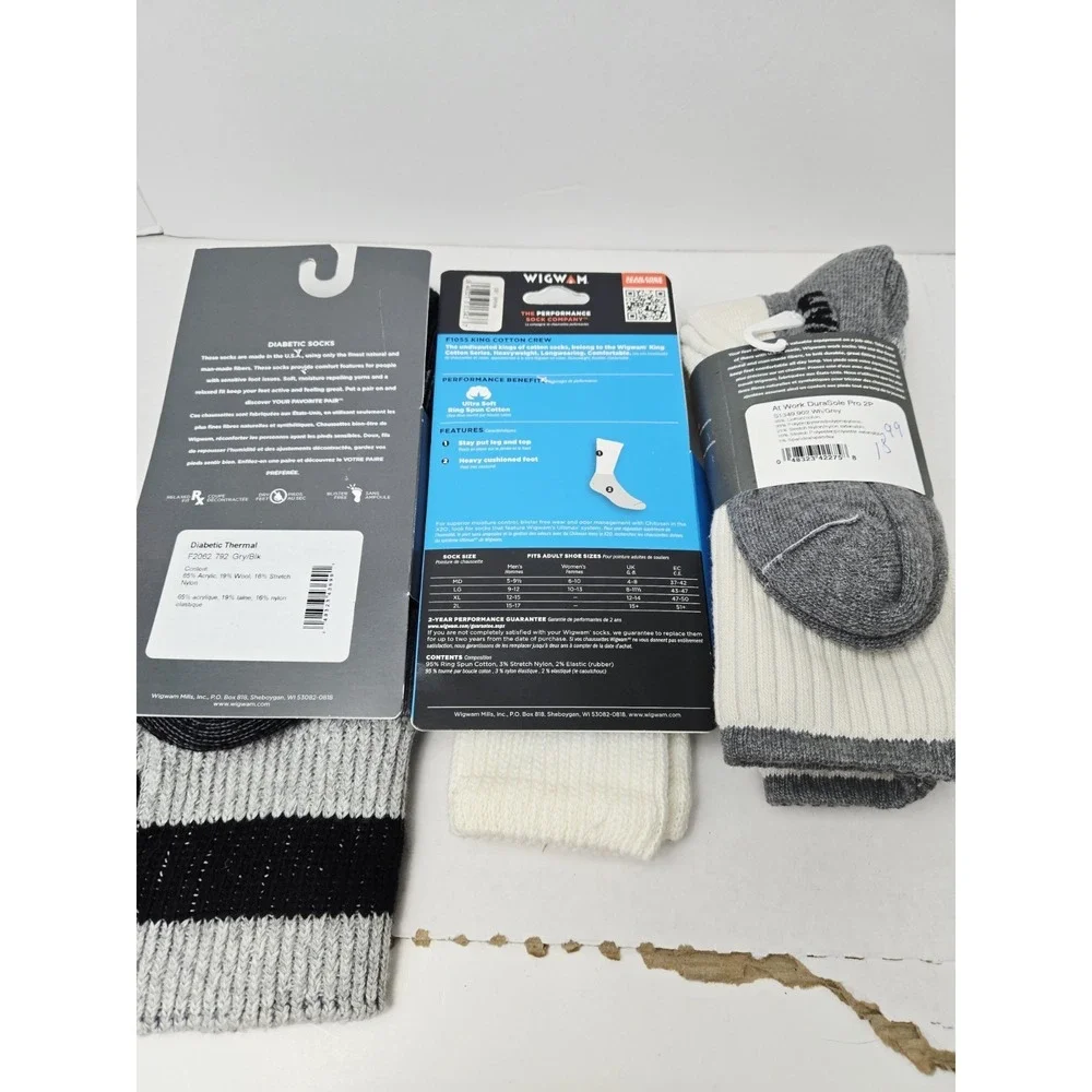 Wigwam‎ Work/ Sport/ Boot socks NEW Unisex sz Medium 3 pairs